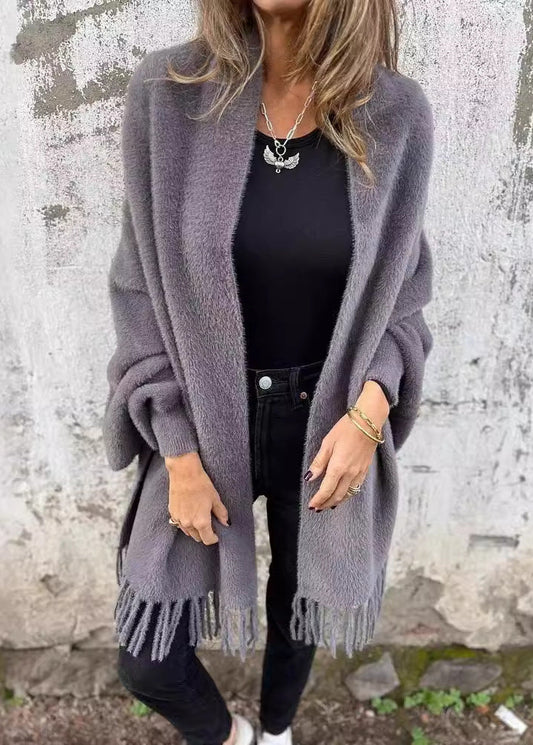 Cardigan ample à manches chauve-souris