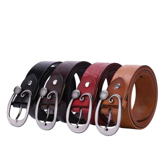 Ceinture fine cuir embossé élégant