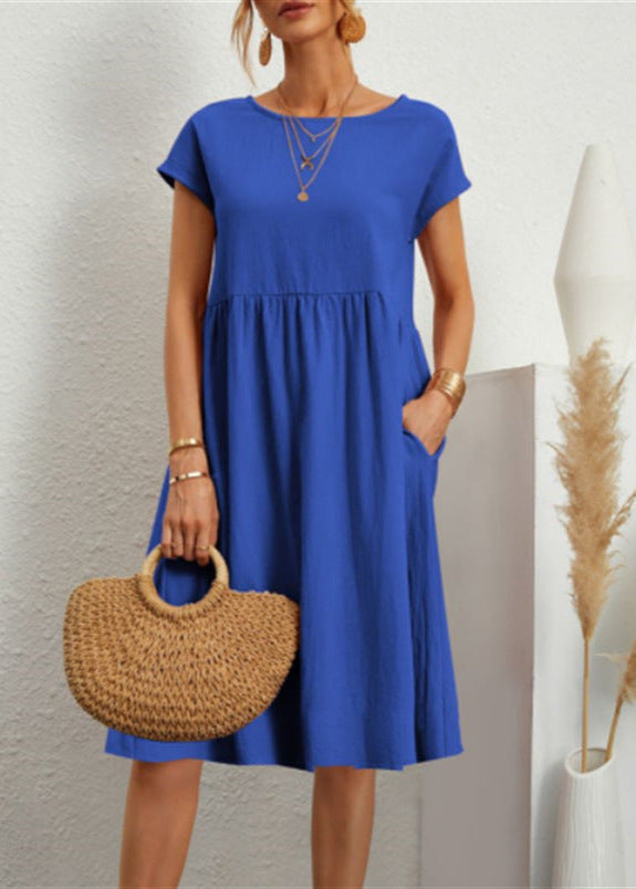 Robe d’Été Femme à Manches Courtes
