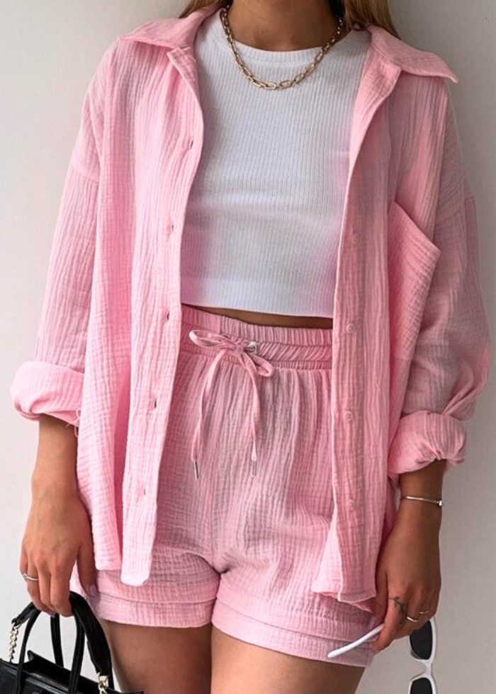 Ensemble 2 pièces lin léger – Chemise & Shorts