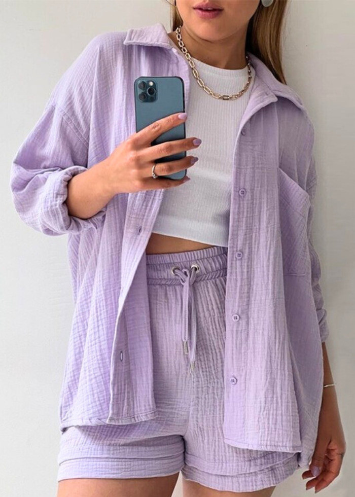 Ensemble 2 pièces lin léger – Chemise & Shorts