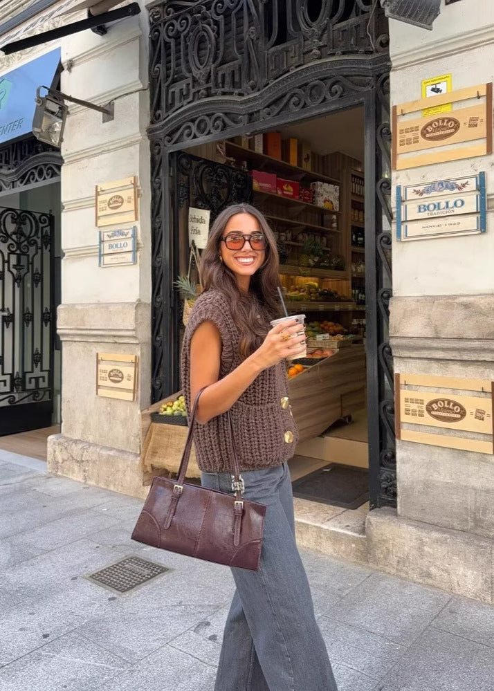 Gilet sans manches maille épaisse