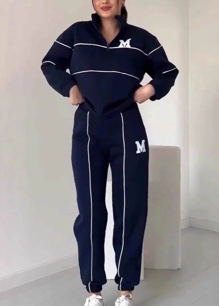 Ensemble sweat décontracté à rayures