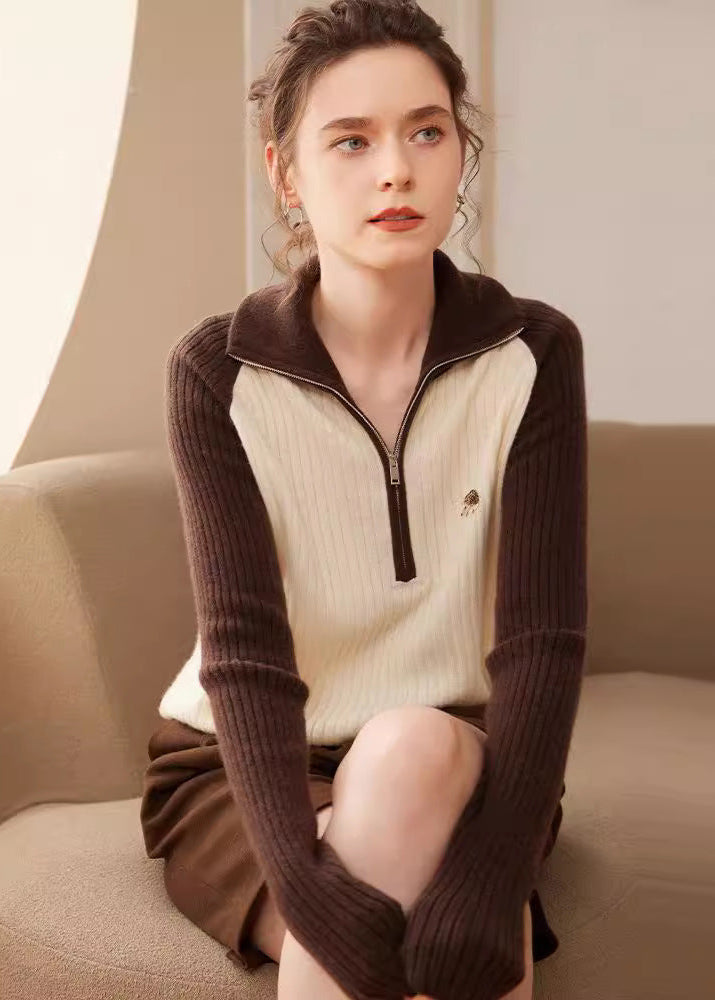 Pull cachemire raffiné manches longues