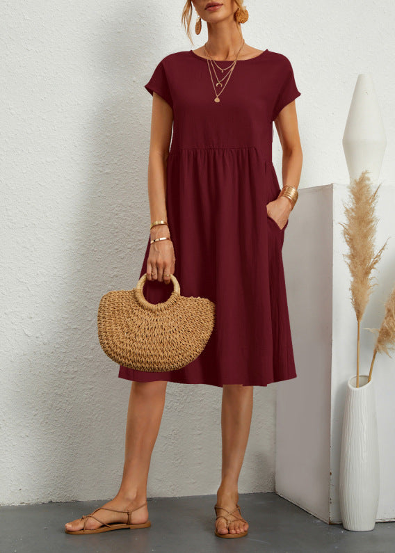 Robe d’Été Femme à Manches Courtes