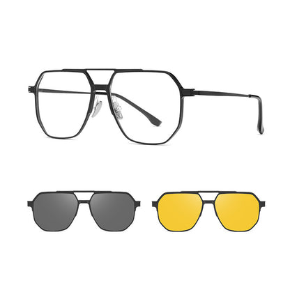 Lunettes retro carrées titane aluminium