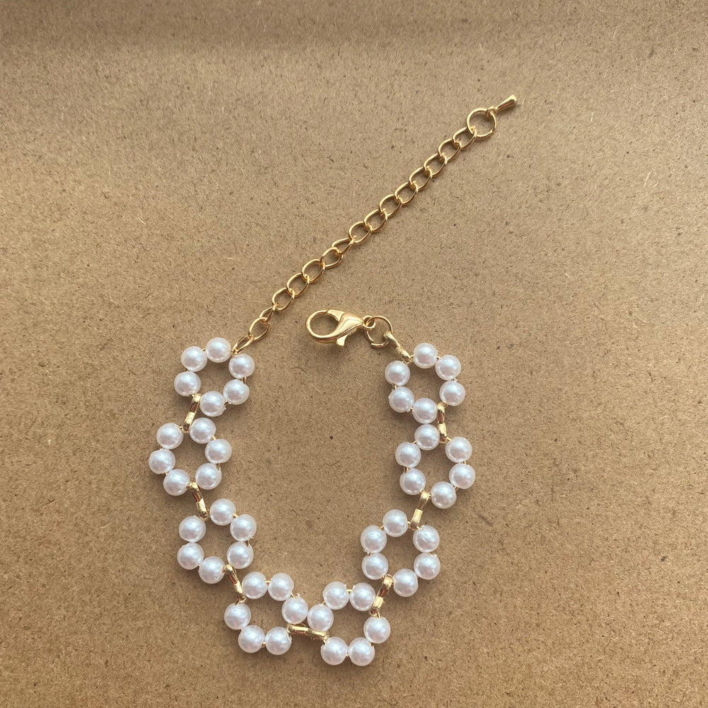 Collier bracelet perles femme élégant