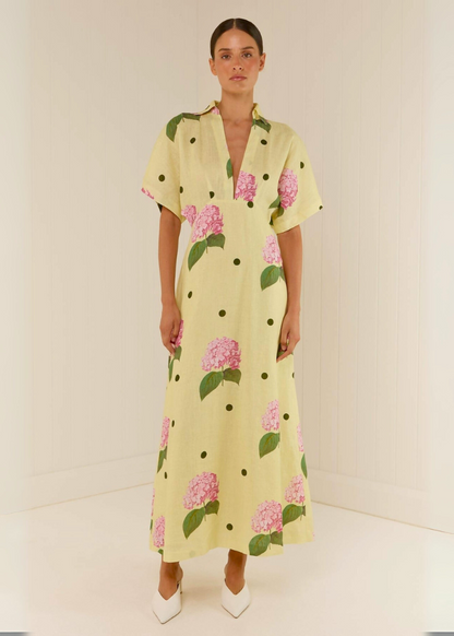 Robe imprimée taille haute élégante