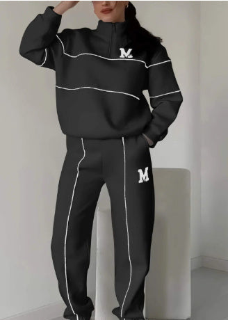 Ensemble sweat décontracté à rayures