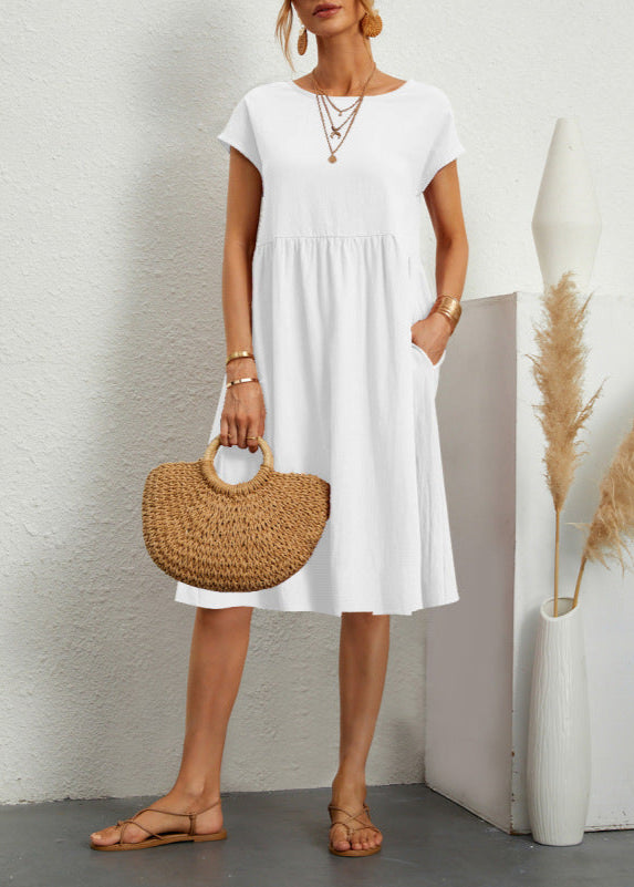 Robe d’Été Femme à Manches Courtes