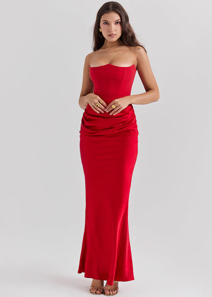 Robe longue bustier sexy élégante soirée