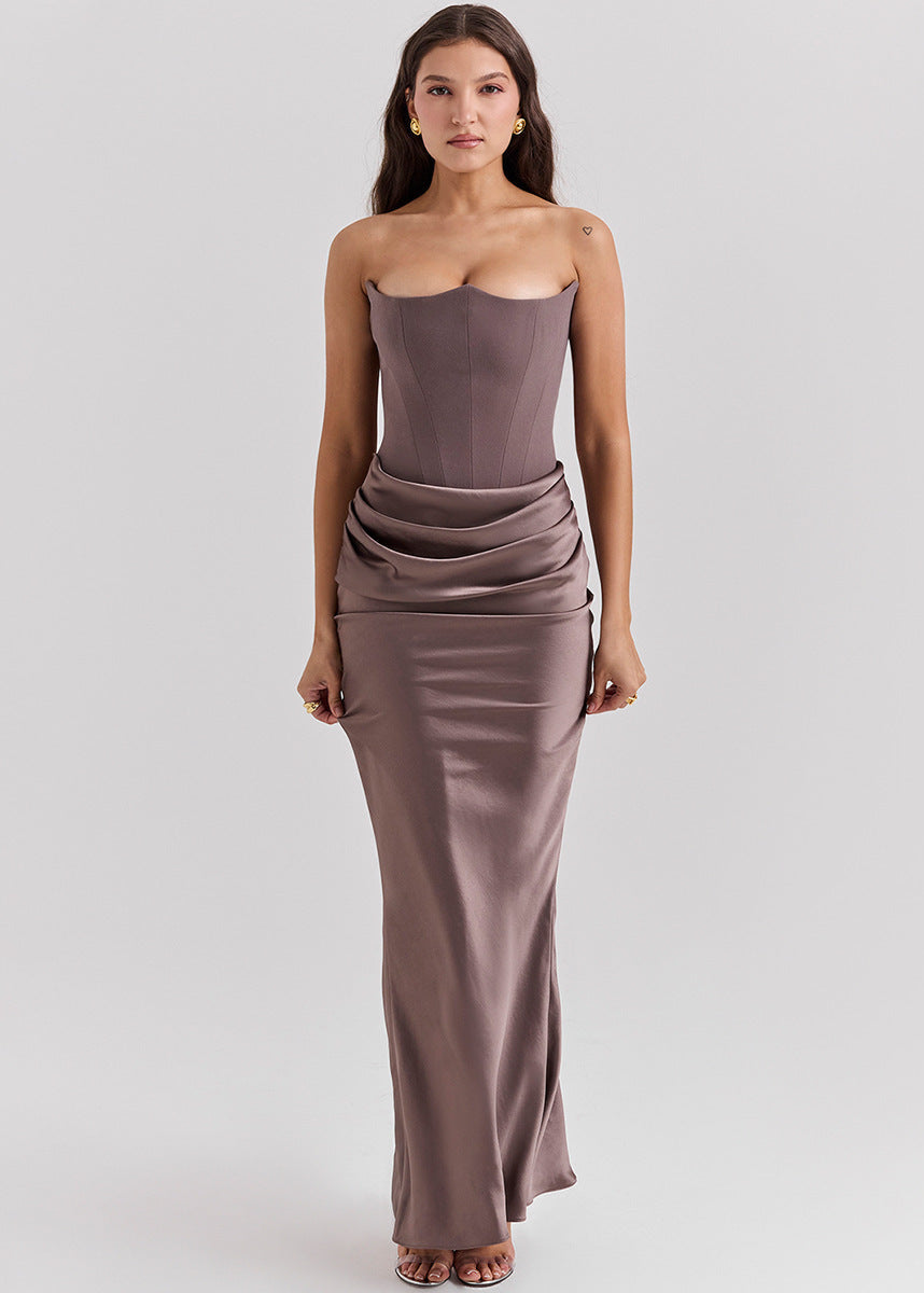 Robe longue bustier sexy élégante soirée