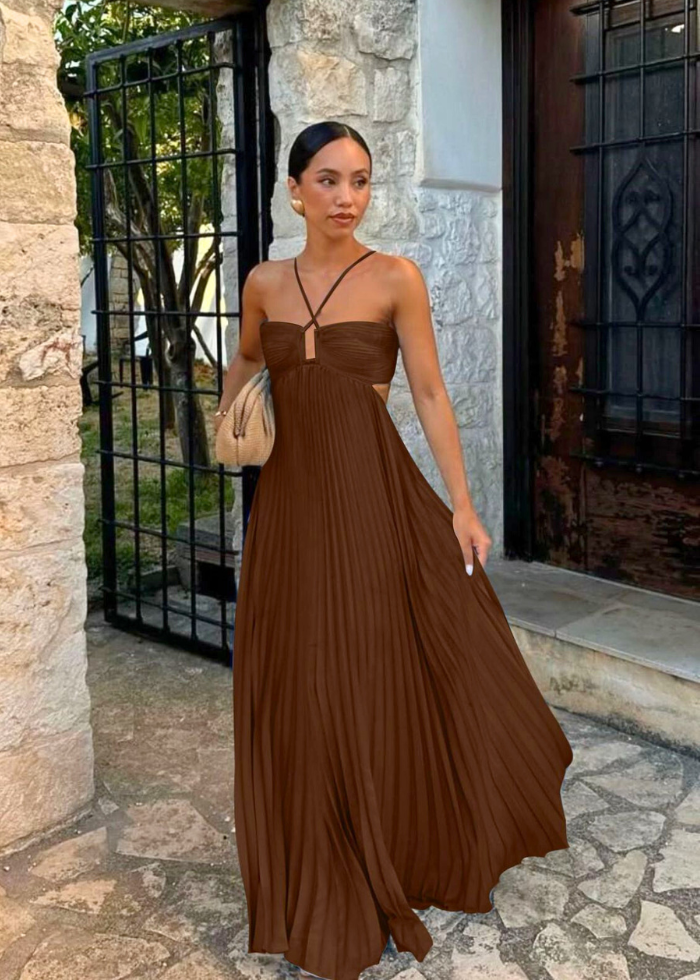Robe bustier plissée fluide
