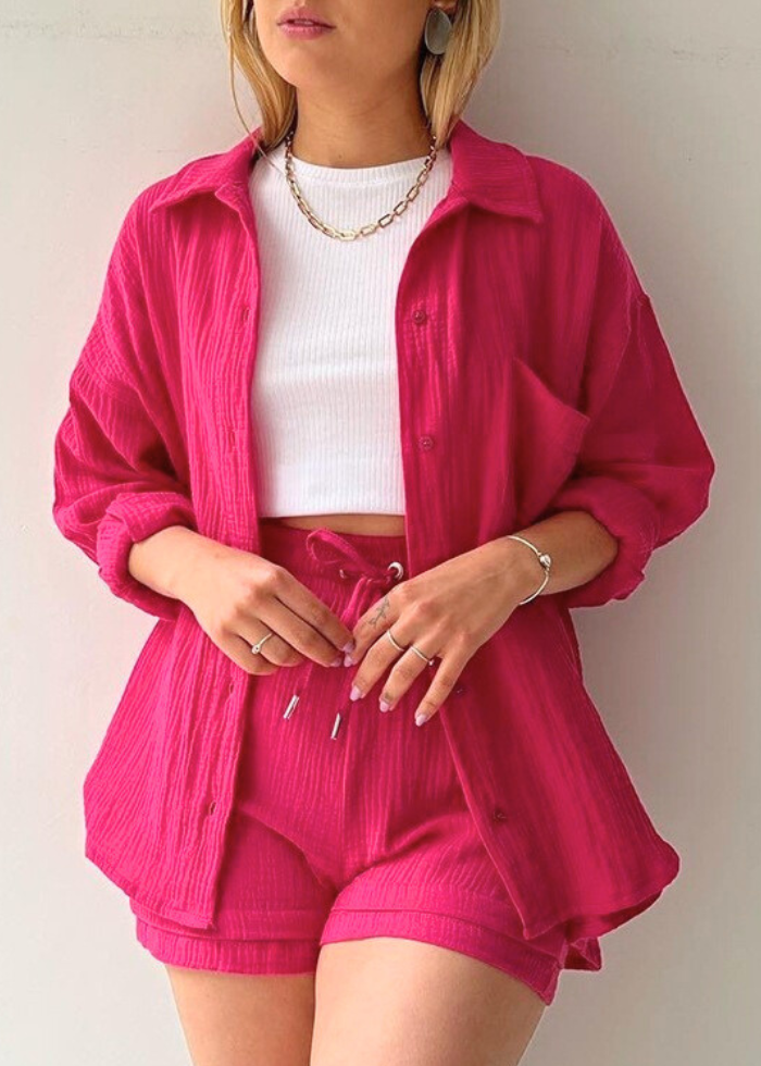 Ensemble 2 pièces lin léger – Chemise & Shorts