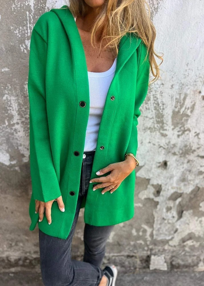 Cardigan Décontracté à Capuche Femme