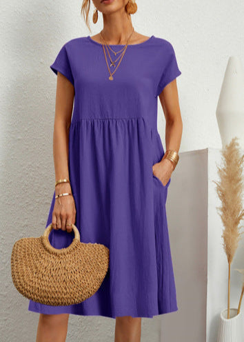 Robe d’Été Femme à Manches Courtes