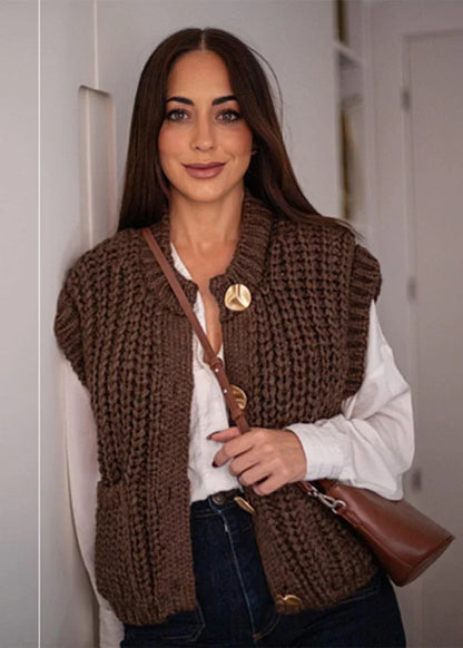 Gilet sans manches maille épaisse