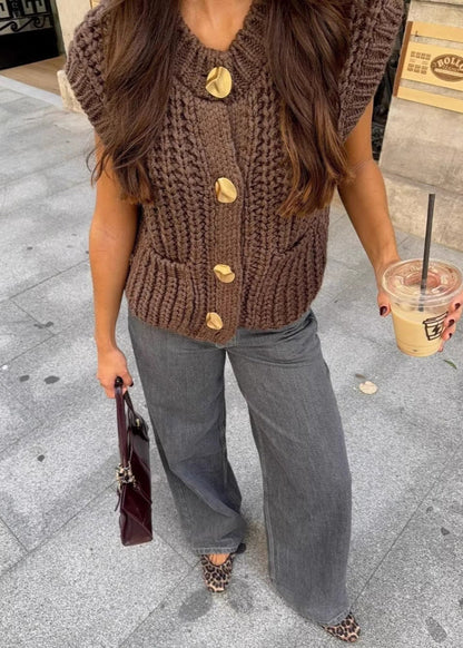 Gilet sans manches maille épaisse