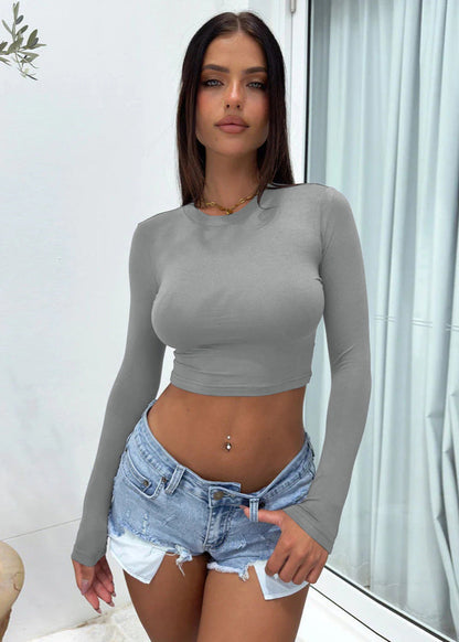 Top court nylon Y2K ajusté