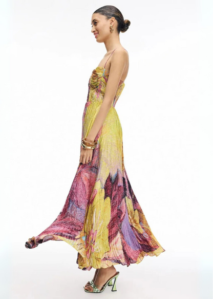 Robe longue bandeau imprimée slim