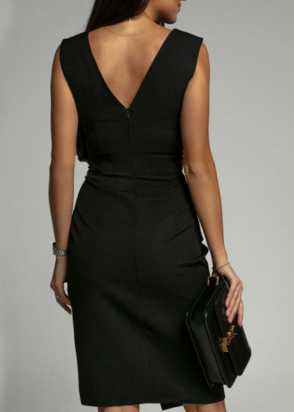 Robe Fendue Slim Taille Haute