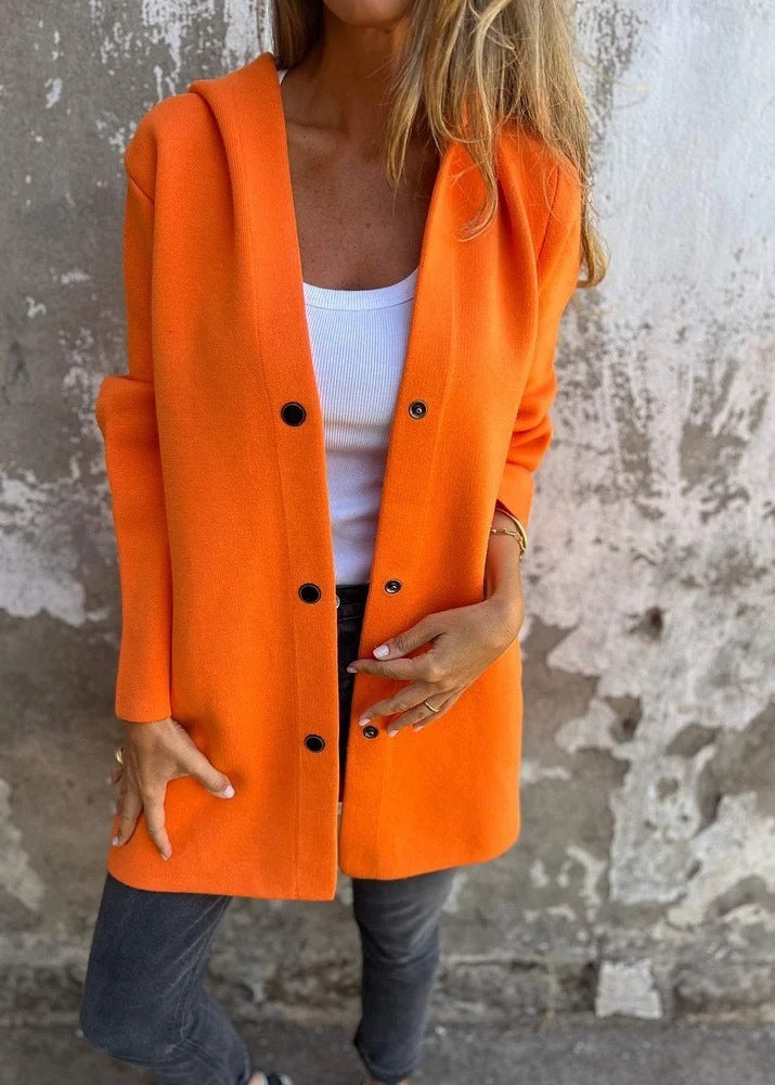 Cardigan Décontracté à Capuche Femme