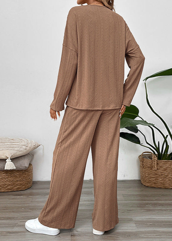 Ensemble pantalon large décontracté femme