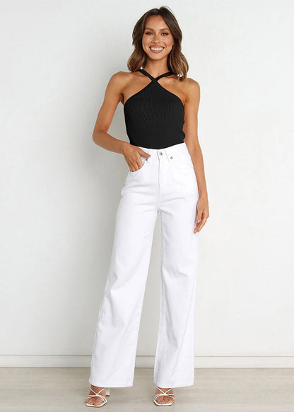 Haut Tricoté Col Croisé Chic