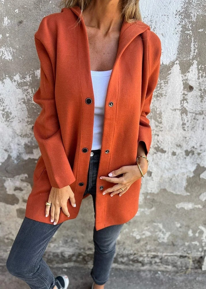 Cardigan Décontracté à Capuche Femme
