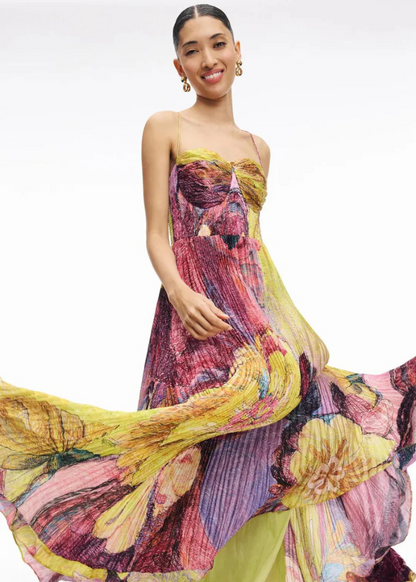 Robe longue bandeau imprimée slim