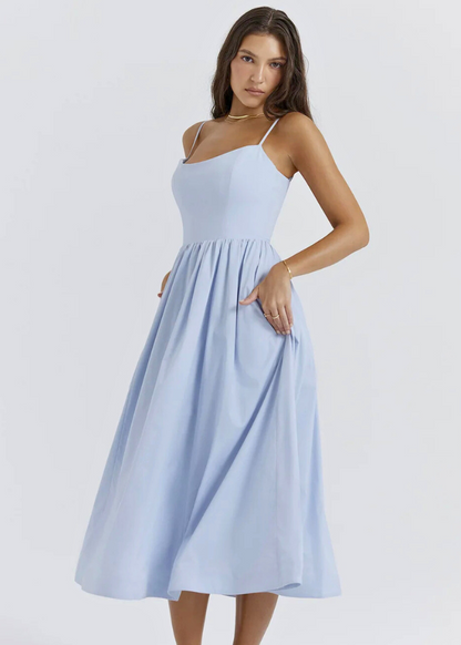 Robe longue élégante à bretelles
