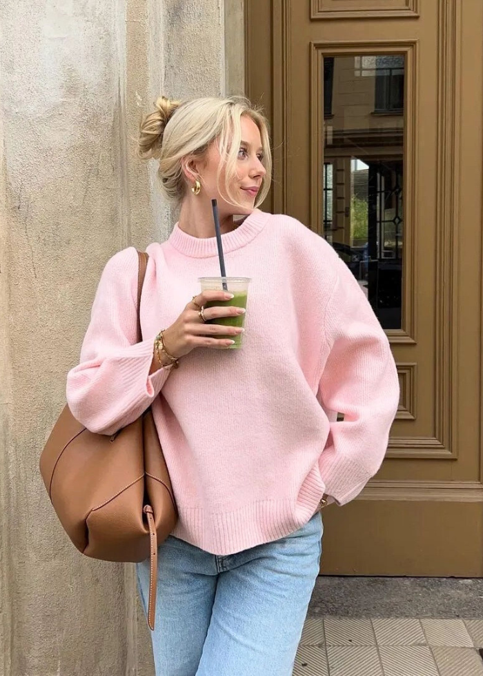 Pull Femme Rose Poudré