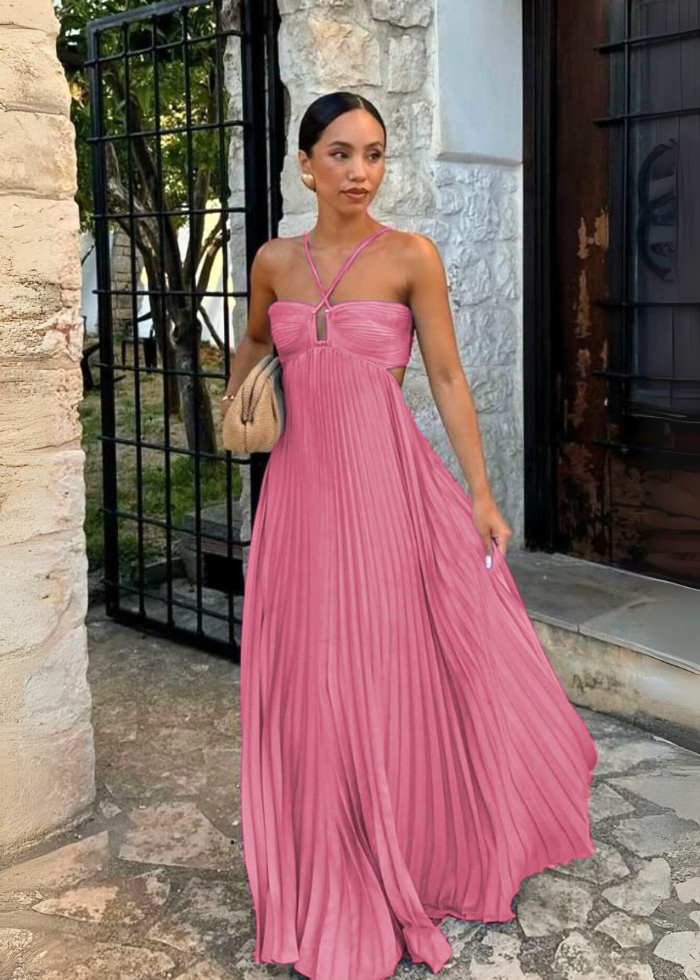 Robe bustier plissée fluide