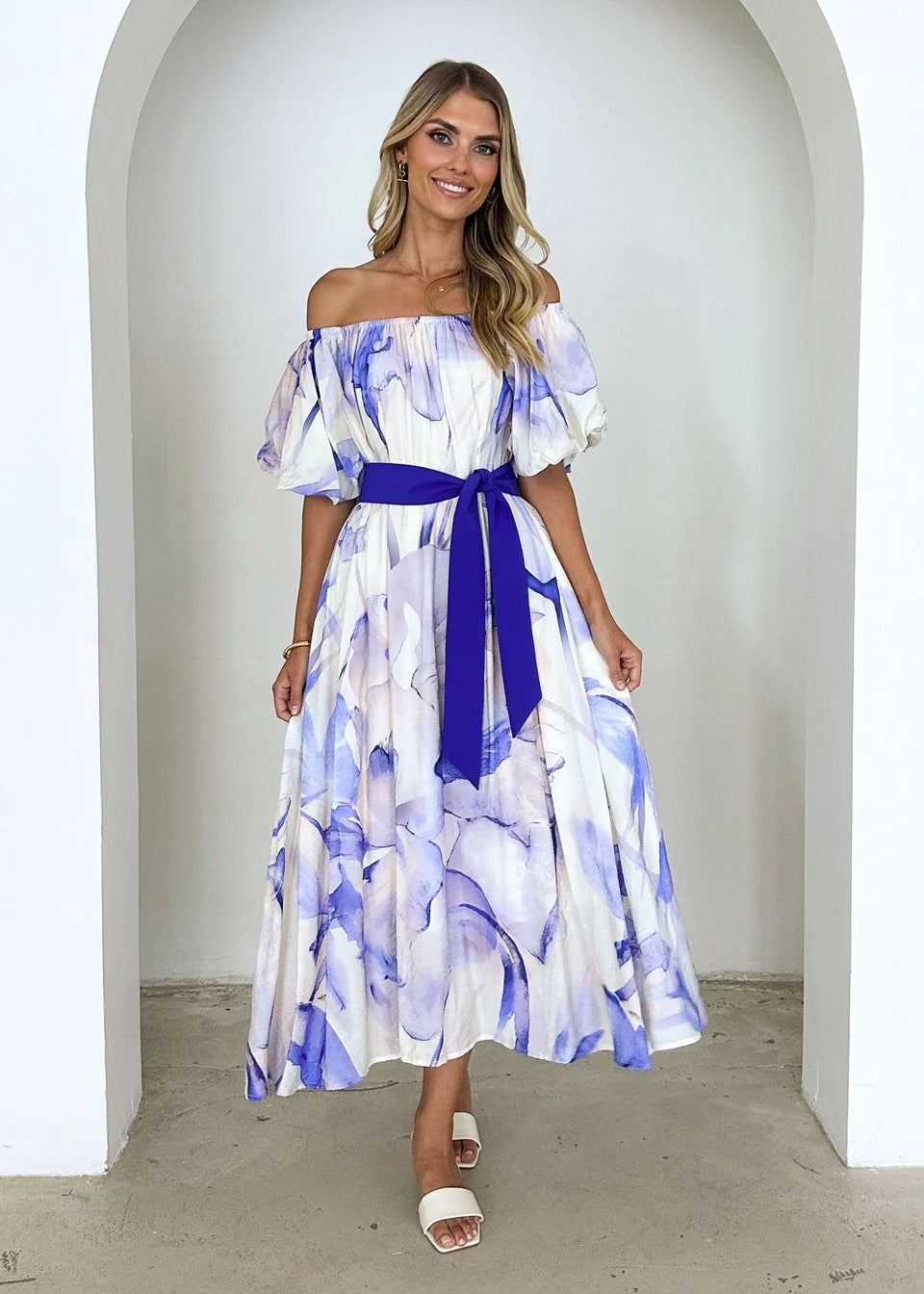 Robe longue fleurie élégance estivale