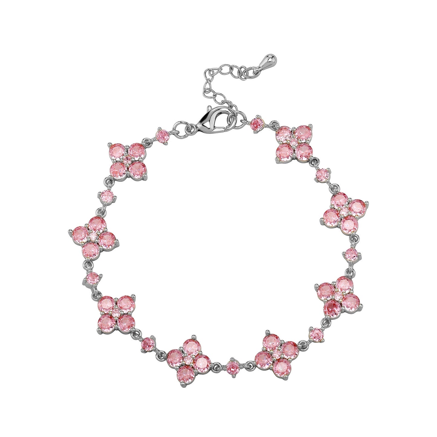 Bracelet fleur zircon éclat raffiné