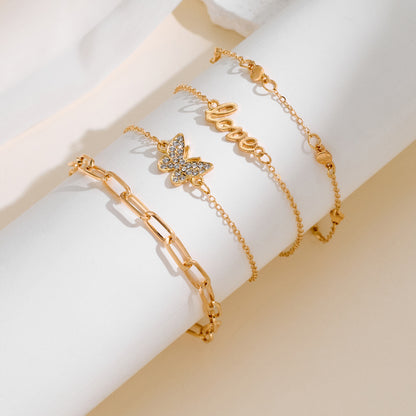 Ensemble de Chaînes de Cheville Dorées Élégantes