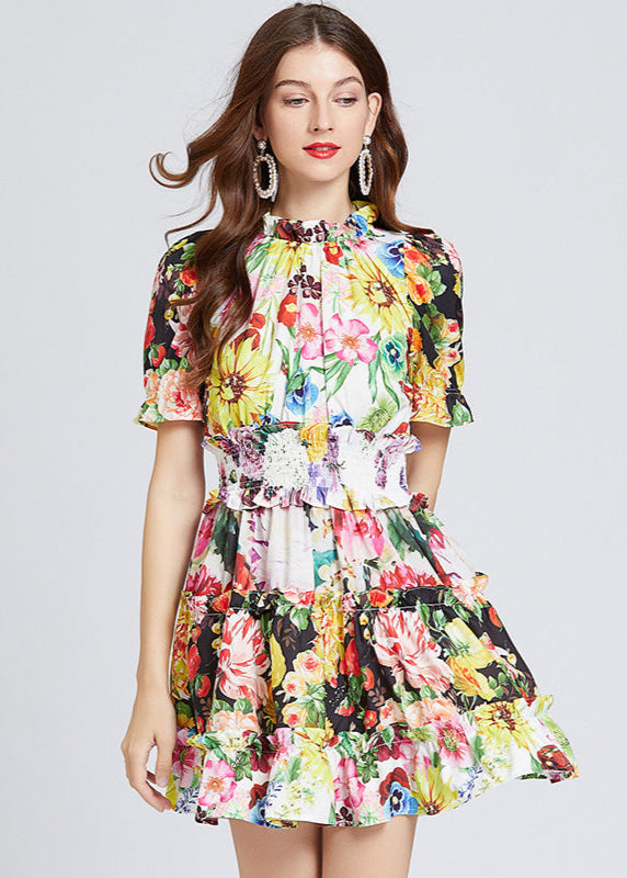 Robe Courte Femme Imprimé Fleuri