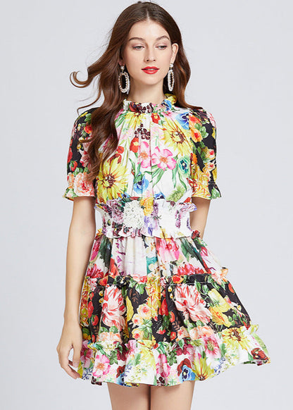 Robe Courte Femme Imprimé Fleuri