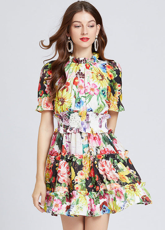 Robe Courte Femme Imprimé Fleuri