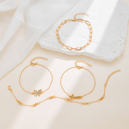 Ensemble de Chaînes de Cheville Dorées Élégantes