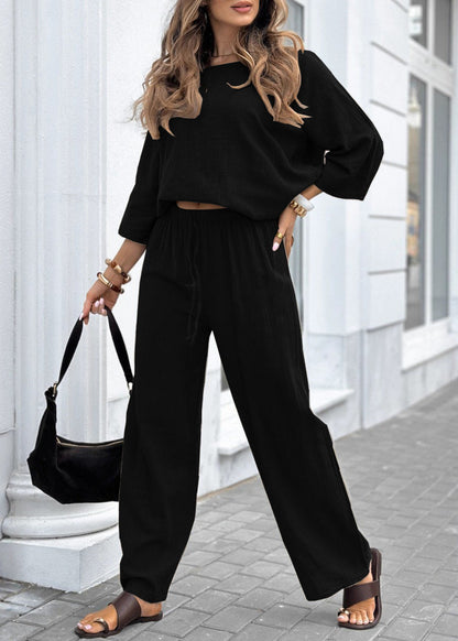 Ensemble casual coton lin femme