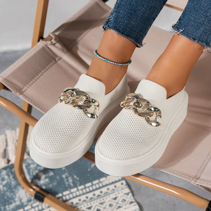 Chaussures plates femme maille respirante