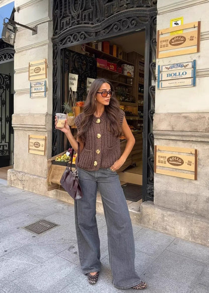 Gilet sans manches maille épaisse