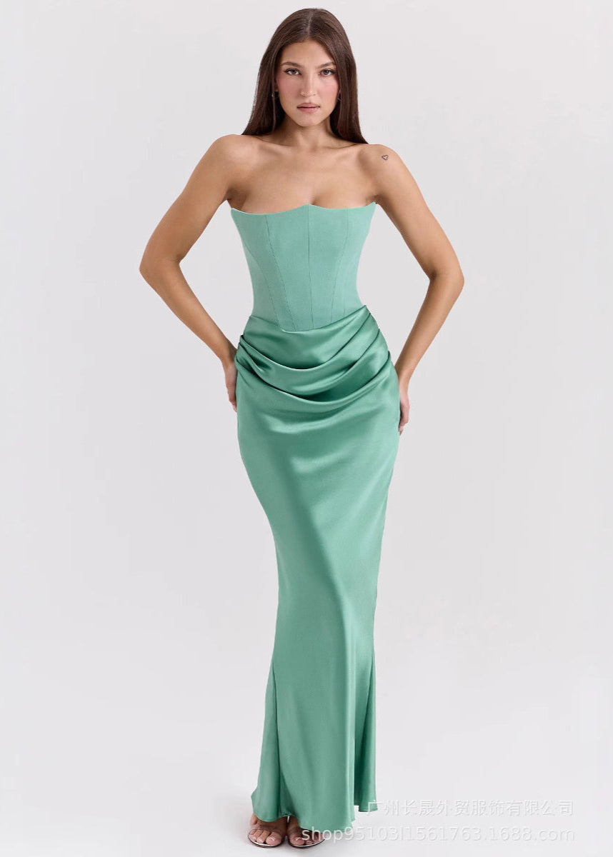 Robe longue bustier sexy élégante soirée