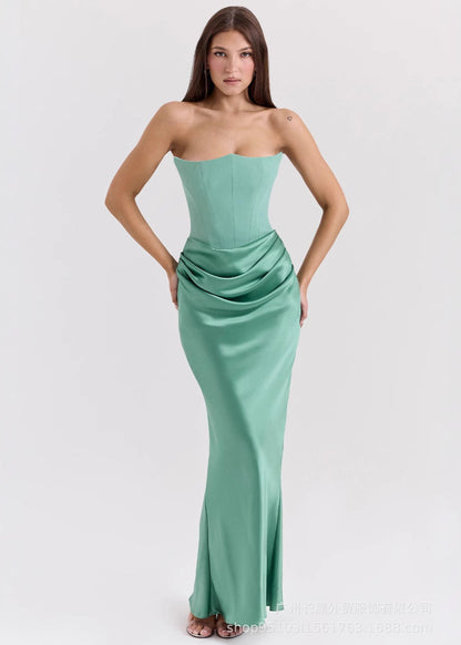 Robe longue bustier sexy élégante soirée