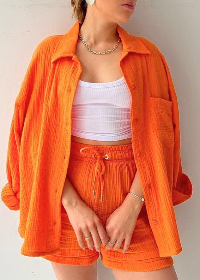 Ensemble 2 pièces lin léger – Chemise & Shorts