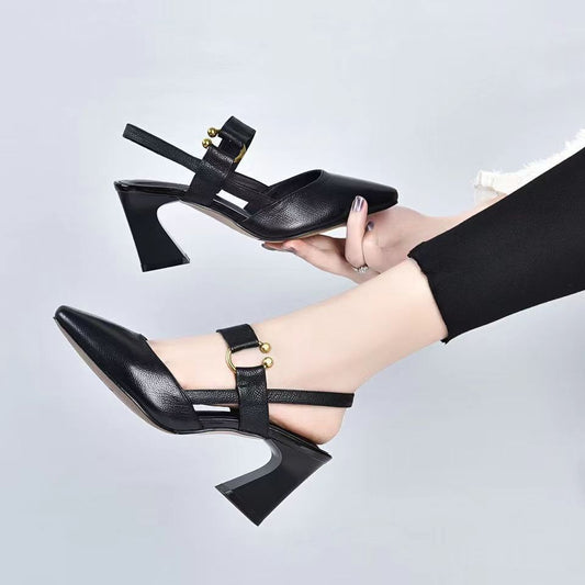 Sandales Élégantes à Talons Épais Bout Pointu