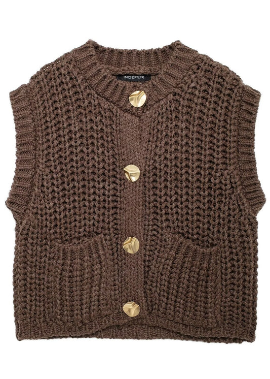 Gilet sans manches maille épaisse