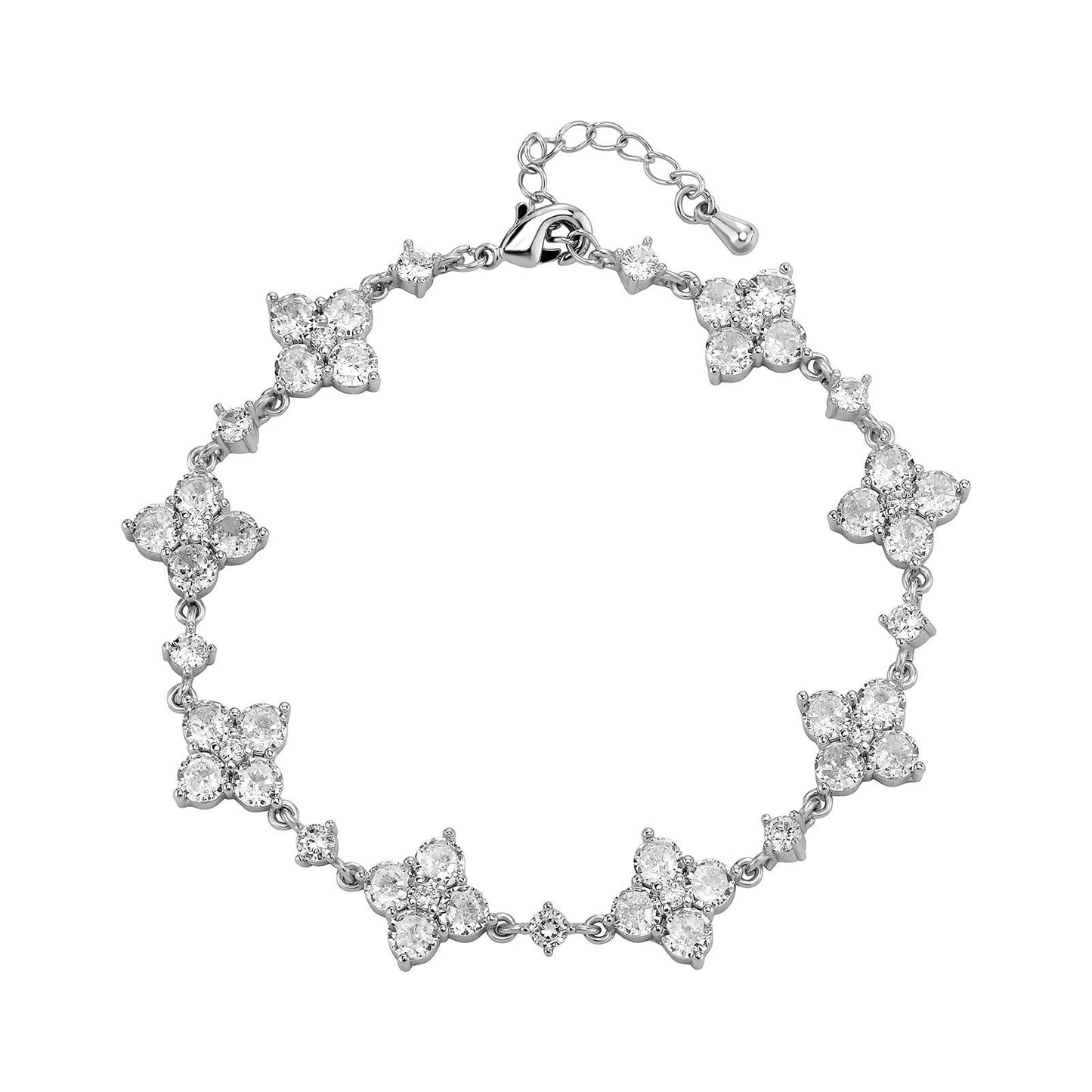 Bracelet fleur zircon éclat raffiné