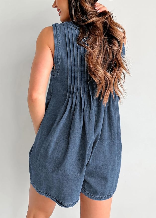 Combinaison en Jean Femme Sans Manches